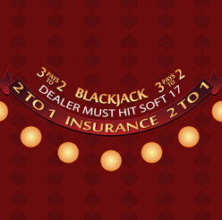 Blackjack layout soft 17 burgundy, Dealer must hit soft 17 burgundy color,