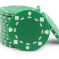 Stack Of 11.5 Gram Suited Edge Green Poker Chips