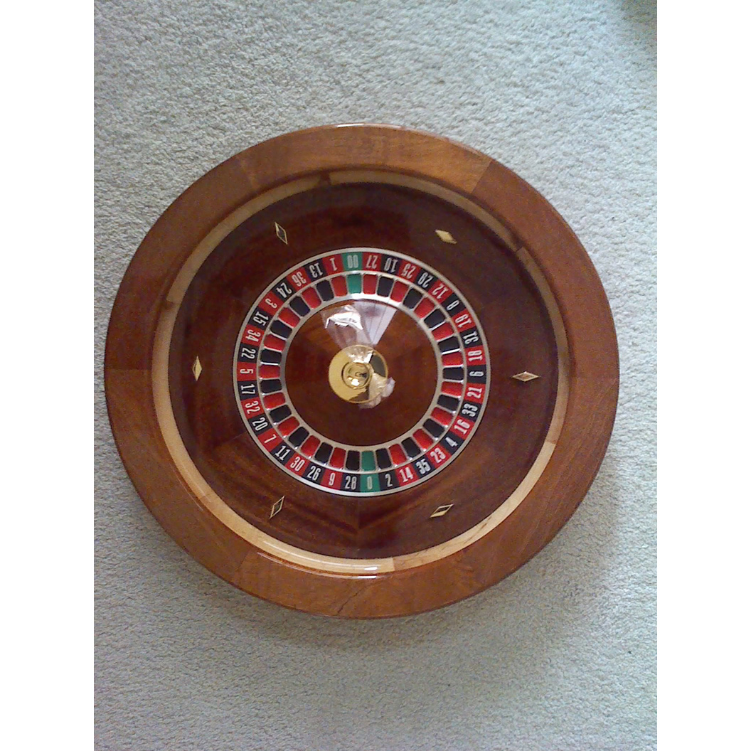 Made in the USA 22 Inch Solid Mahogany Roulette Wheel 