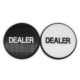 3 Inch Dealer Puck - 1 Side Black With White Lettering, The Other Side White With Black Lettering