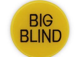 Big Blind 1.25 Inch Button In Yellow With Black Lettering