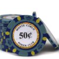 14 Gram Monte Carlo Poker Chip Aqua 50 Cents