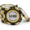 Stack Of 14 Gram Black 100 Monte Carlo Poker Chips