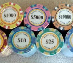 500 poker chips Triangle elite 14 gram choice of 11 denominations 