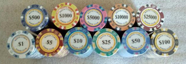 NEW 900 Piece Monte Carlo 14 Gram Clay Poker Chips Bulk Lot Pick Your Chips 