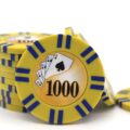 8 Gram 2 Stripe Poker Chips - 1000 Yellow