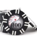 8 Gram 2 Stripe Poker Chips - 100 Black