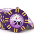 8 Gram 2 Stripe Poker Chips - 500 Purple