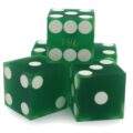 Green Sanded Finish Casino Dice 19Mm Stack Of 5