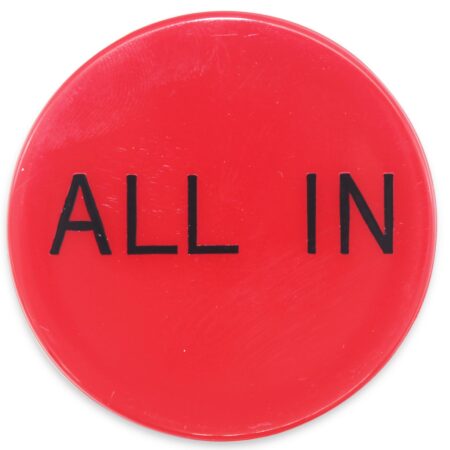 All In Button 2 Inch Red With Black Lettering