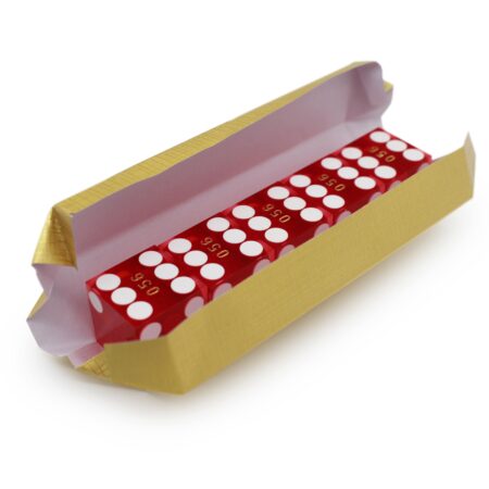 Red Casino Dice 19Mm Wrapped In Gold Foil