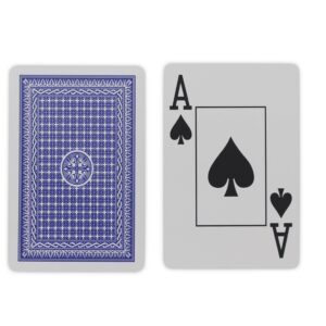 Front And Back Of A 100% Plastic Poker Card Featuring The Ace Of Spades