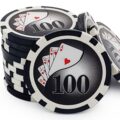Stack Of Yin Yang Poker Chips With Denomination - Black 100