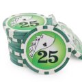 Stack Of Yin Yang Poker Chips With Denomination - Green 25