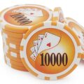 Stack Of Yin Yang Poker Chips With Denomination - Orange 10000