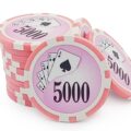 Stack Of Yin Yang Poker Chips With Denomination - Pink 5000
