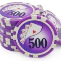 Stack Of Yin Yang Poker Chips With Denomination - Purple 500
