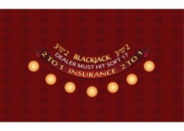 Burgundy Blackjack Layout Soft 17 With Black And Gold