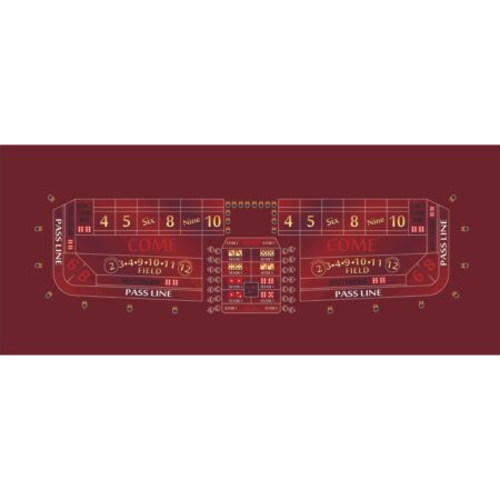 Burgundy Craps Table Layout 10 Foot Fire