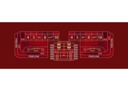 Burgundy Craps Table Layout 12 Foot