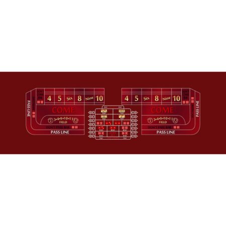 Burgundy Craps Table Layout 12 Foot