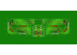 Craps Layout 10 Foot Fire Green