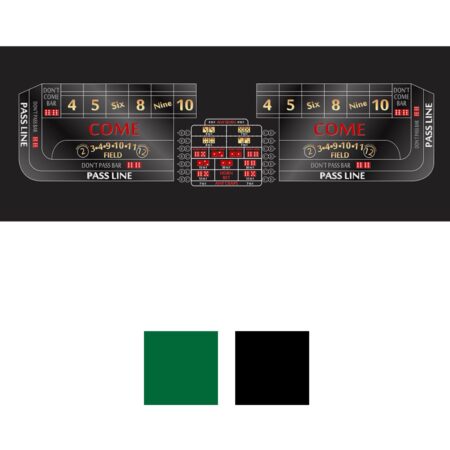 14 Foot Craps Table Layout - Black, Green-Min