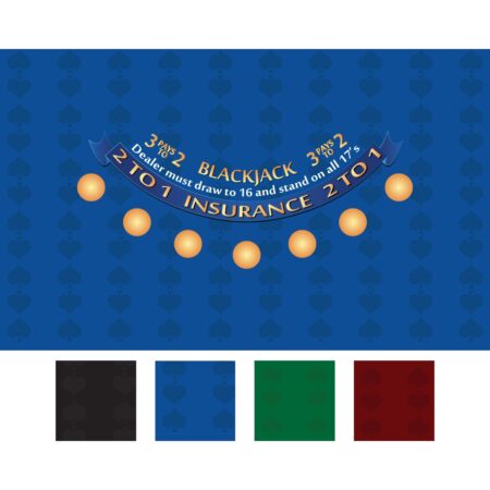 Blackjack Layout In Black, Blue, Green, Burgundy