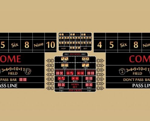 Craps Table Layout In Black And Tan