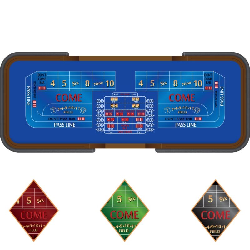 Craps Layout - 10 Foot – Black, Blue, Burgundy, Green