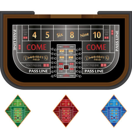 Craps Single Player Layout Comes In Black, Blue, Green And Burgundy