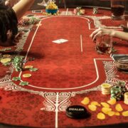 Poker Table W Food + Drink