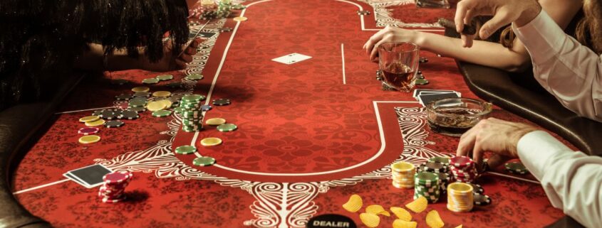 Poker Table W Food + Drink