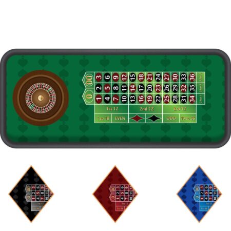 Roulette Layout In Green, Blue, Black And Burgundy