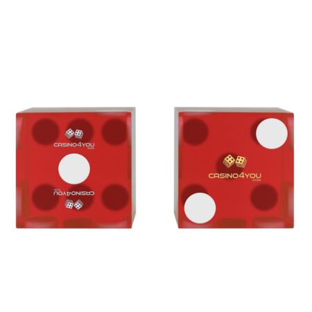 Custom Casino Dice Red With Gold &Amp; Silver